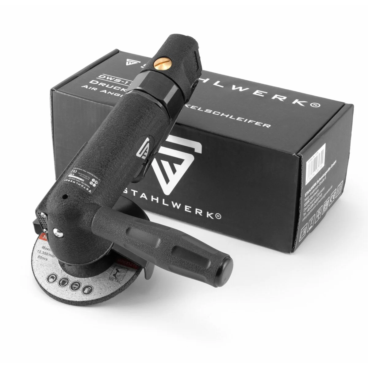 STAHLWERK DWS-1100 ST Professioneller Druckluft-Winkelschleifer in Industrieausführung für 100 mm Trenn- und Schruppscheiben - einsetzbar in der Werkstatt und bei KFZ-Arbeiten - Image 7