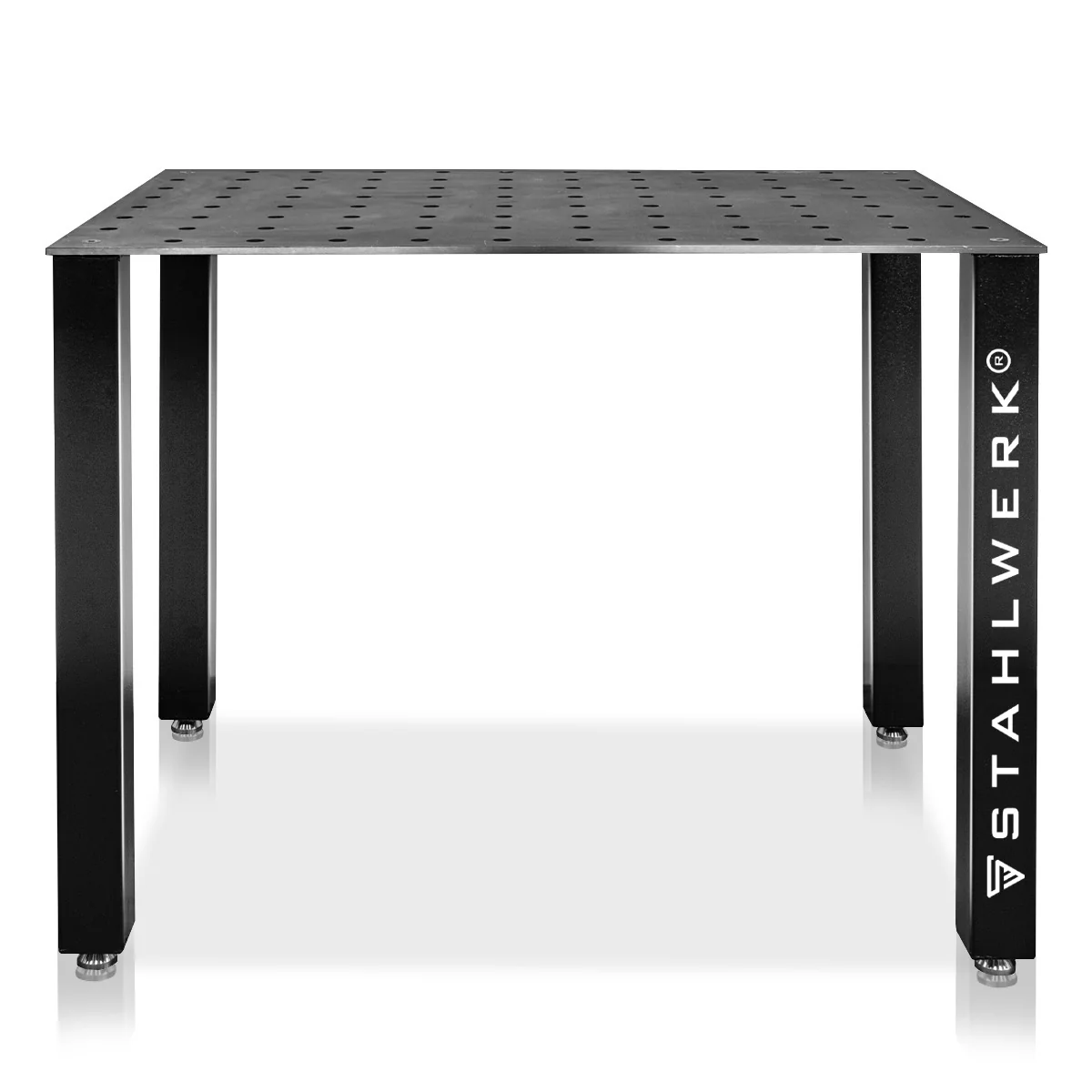 STAHLWERK Schweißtisch Montagetisch DIY-Bausatz mit massiver 12 mm Arbeitsplatte hochbelastbarer S355 Stahl, pulverbeschichtete Beine, nivellierbare Edelstahlfüße, Tragkraft bis 1,5 t - Image 9