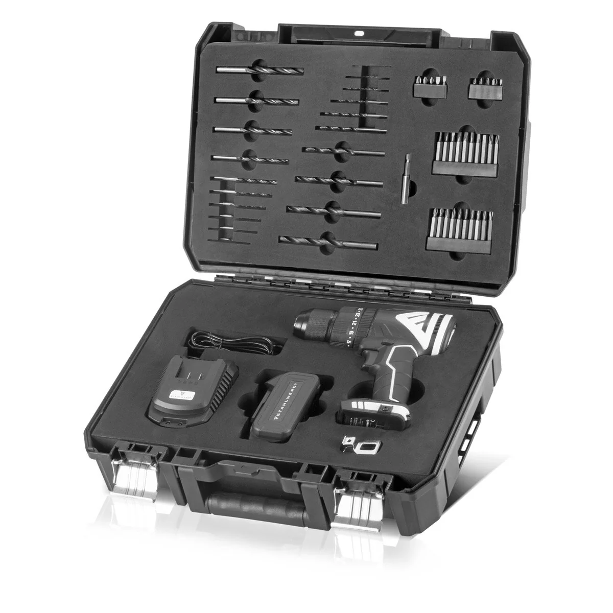 STAHLWERK Akku-Schlagbohrschrauber ASB-20 ST mit 20 Volt-System und Brushless-Technologie Akkuschrauber | Akkubohrer | Bohrschrauber inklusive Akku, Ladegerät, Maschinenkoffer, Bit- und Bohrer-Set - Image 8