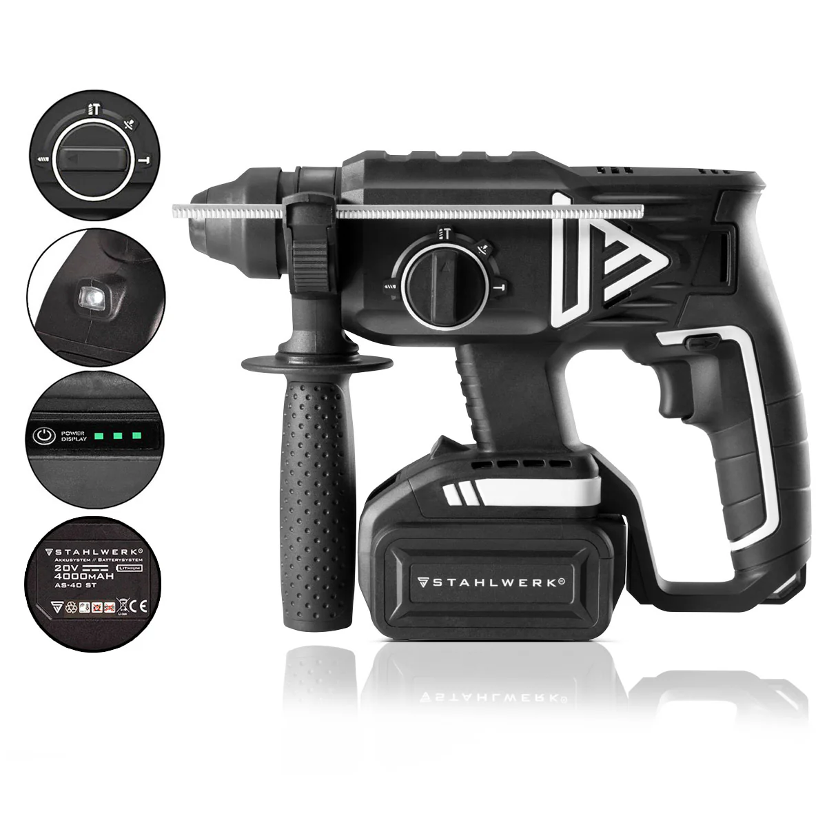 Brushless Akku Bohrhammer ABH-20 ST 20V/4Ah - Image 4