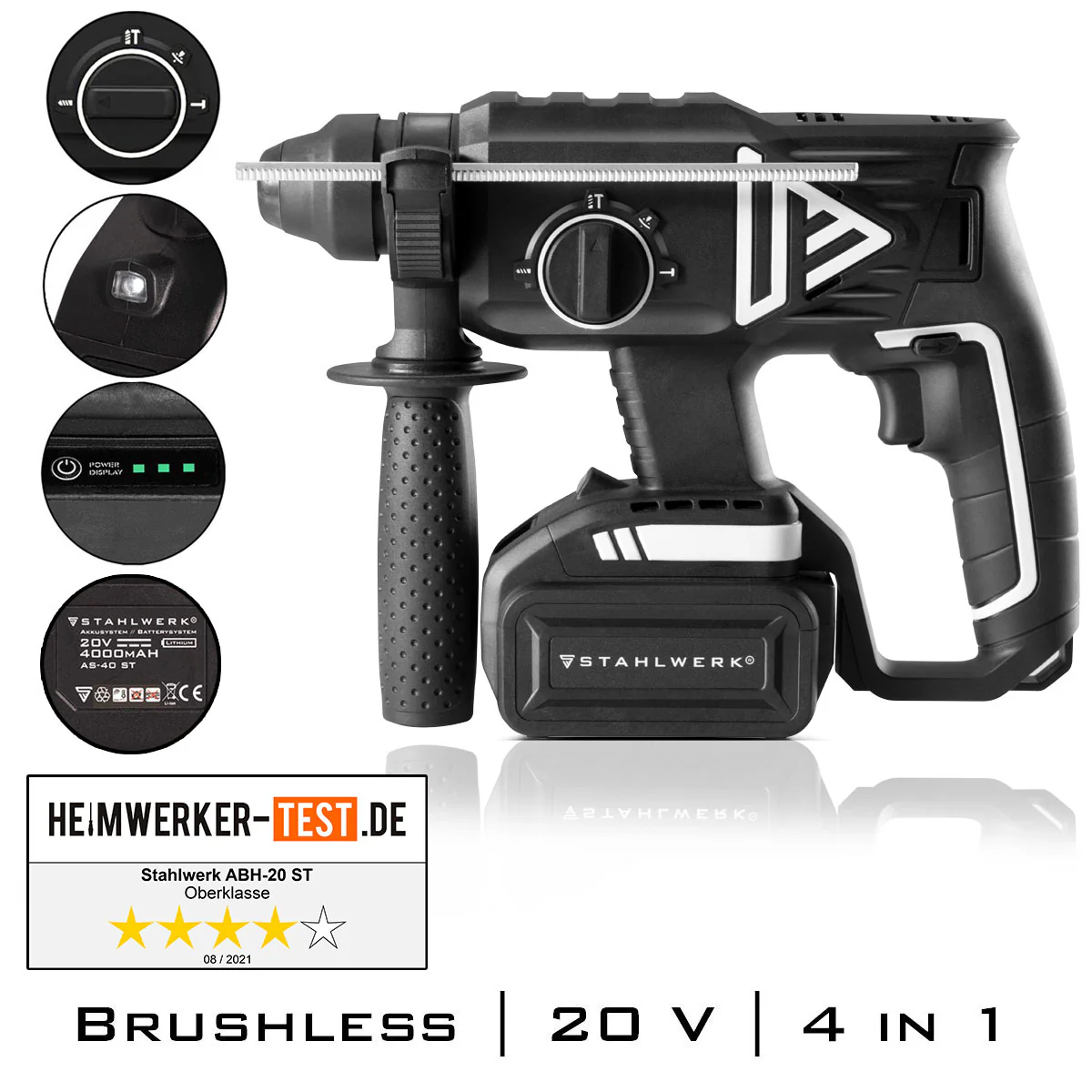 Brushless Akku Bohrhammer ABH-20 ST 20V/4Ah - Image 5