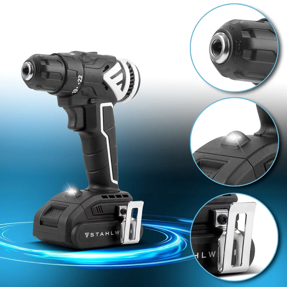 STAHLWERK Akkuschrauber ABS-18 ST mit 18 Volt und Brushless-Technologie, Akku Bohrschrauber | Akku Bohrer | Bohrmaschine | Akku Werkzeug Set inklusive Akku, Aufladegerät und Transportkoffer - Image 5