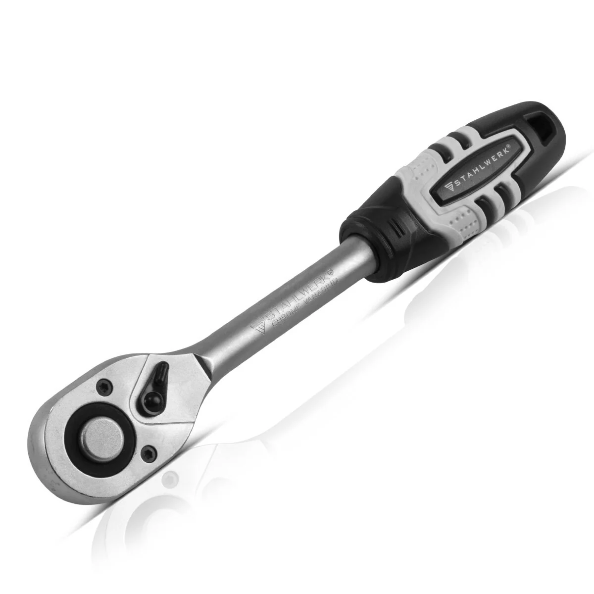 STAHLWERK 60-teiliger Profi-Ratschenkasten mit 1/2 Zoll Umschaltknarre aus Chrom- Vanadium-Stahl 72 Zähne inklusive Steckschlüssel- und Bit-Set S2-Stahl - Image 9