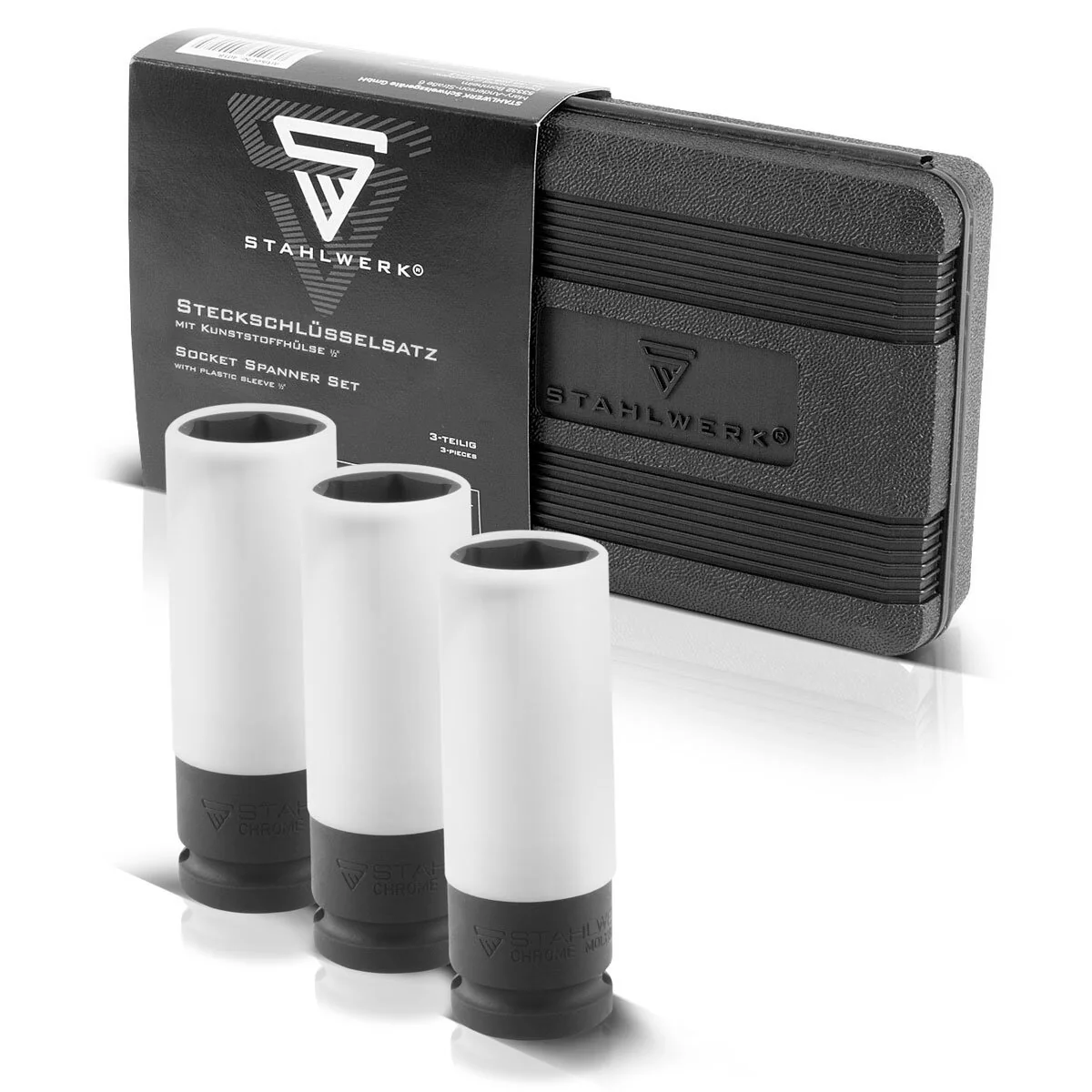 STAHLWERK Steckschlüssel-Satz 1/2 Zoll 3 hochwertige Schlagnüsse 17, 19, 21 mm aus galvanisiertem Chrom Molybdän Stahl - Image 3