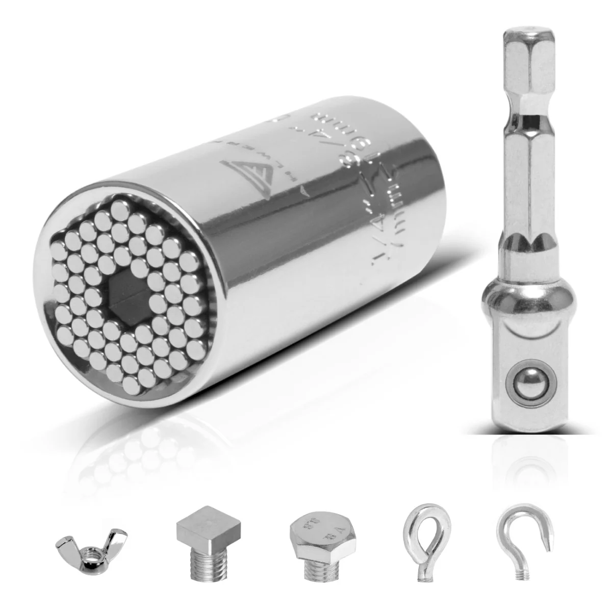 STAHLWERK Universal-Steckschlüssel 7-19 mm Multifunktionsnuss für 3/8" Ratschen inklusive Adapter für Akku-und Elektrobohrmaschinen - Image 6