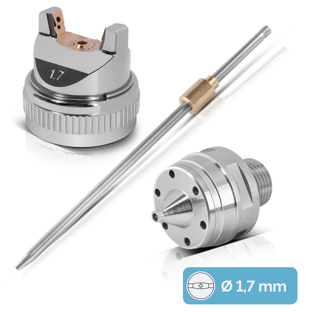 STAHLWERK Düsensatz 1,7 mm Düse für Lackierpistole / Spritzpistole / Sprühpistole / Spraypistole - Image 3