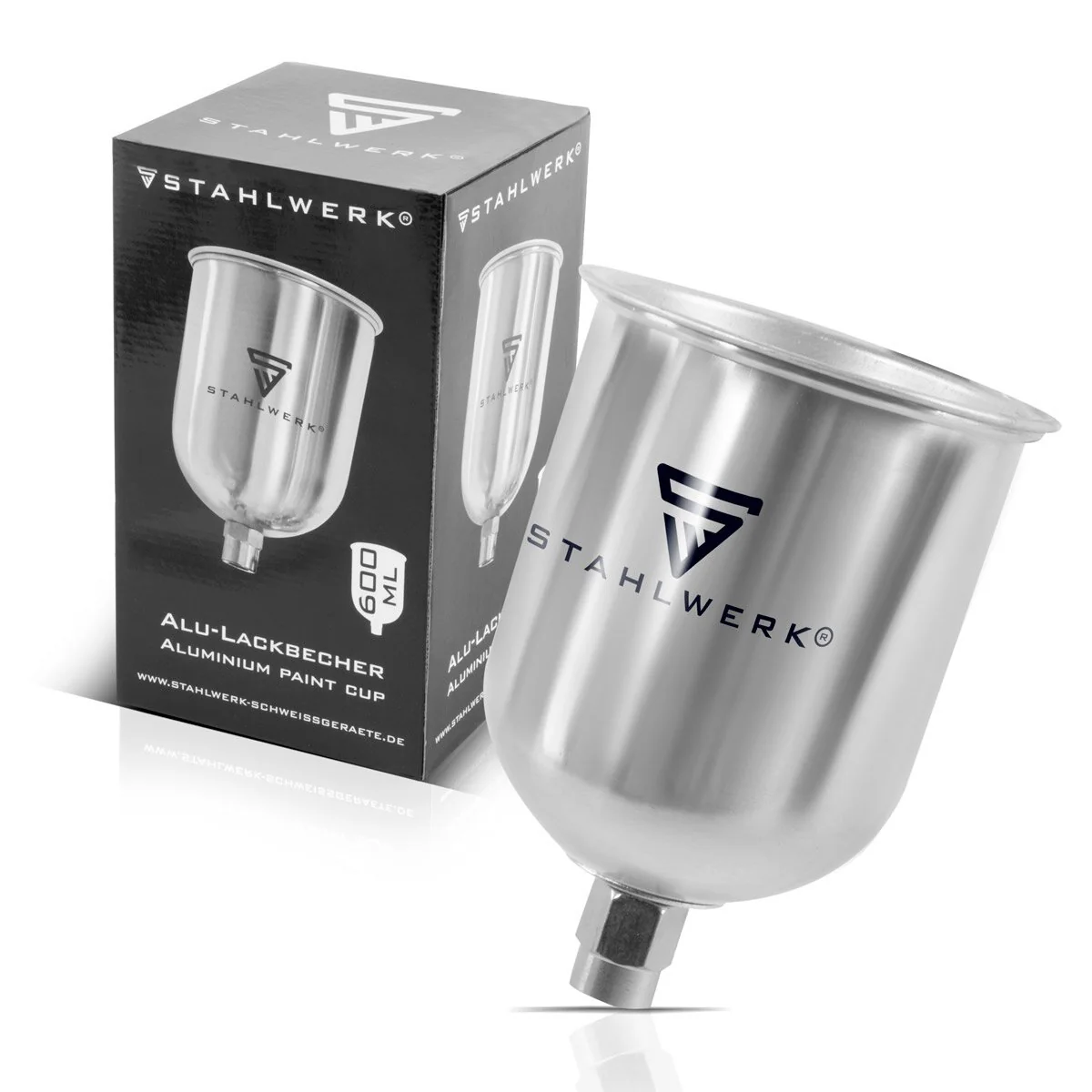 STAHLWERK Alu Lackbecher / Fließbecher 600 ml Farbbecher für Lackierpistole / Spritzpistole / Sprühpistole / Spraypistole - Image 3