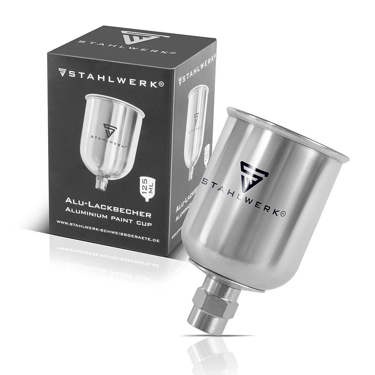STAHLWERK Alu Lackbecher / Fließbecher 125 ml Farbbecher für Lackierpistole / Spritzpistole / Sprühpistole / Spraypistole - Image 3