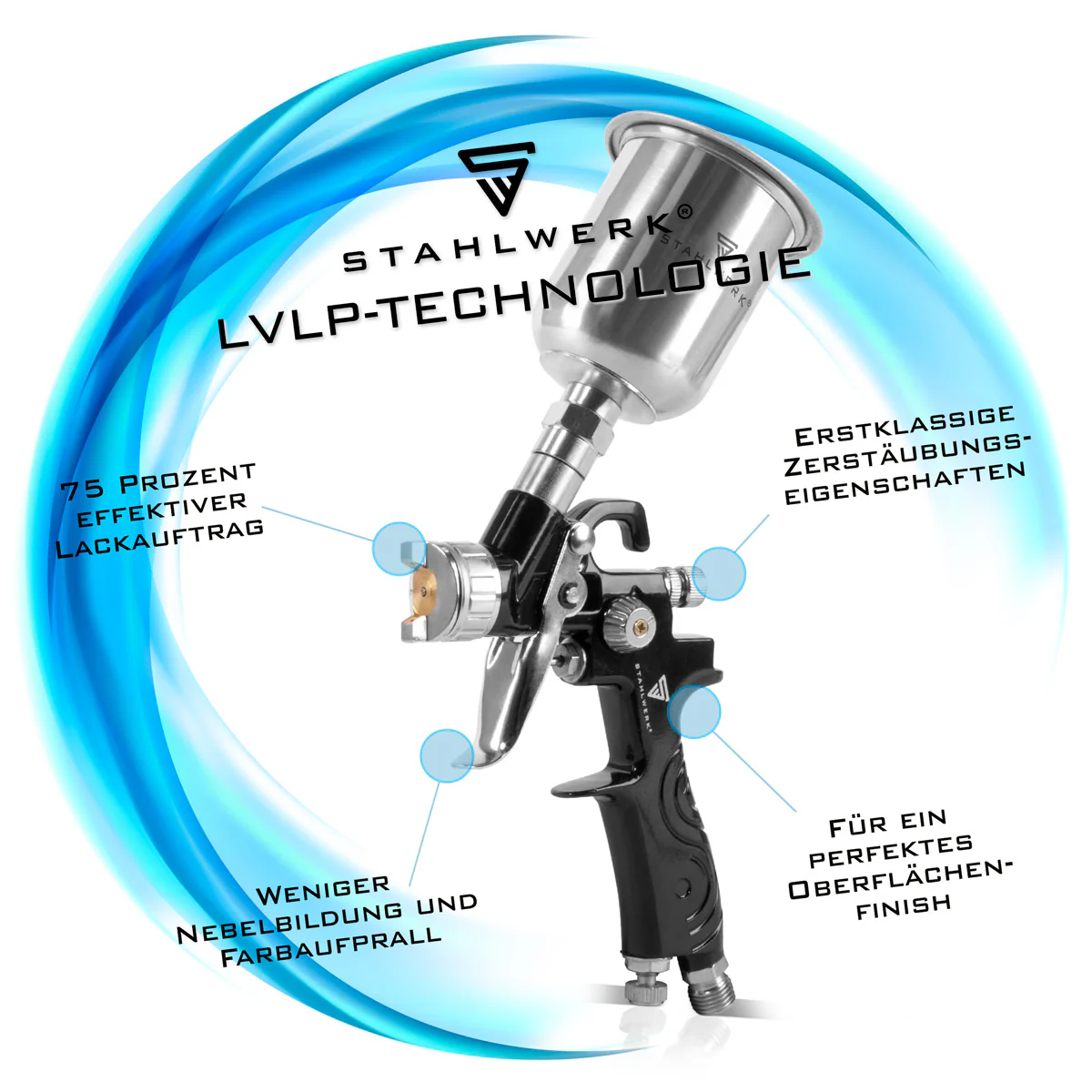 STAHLWERK Alu Lackbecher / Fließbecher 125 ml Farbbecher für Lackierpistole / Spritzpistole / Sprühpistole / Spraypistole - Image 6