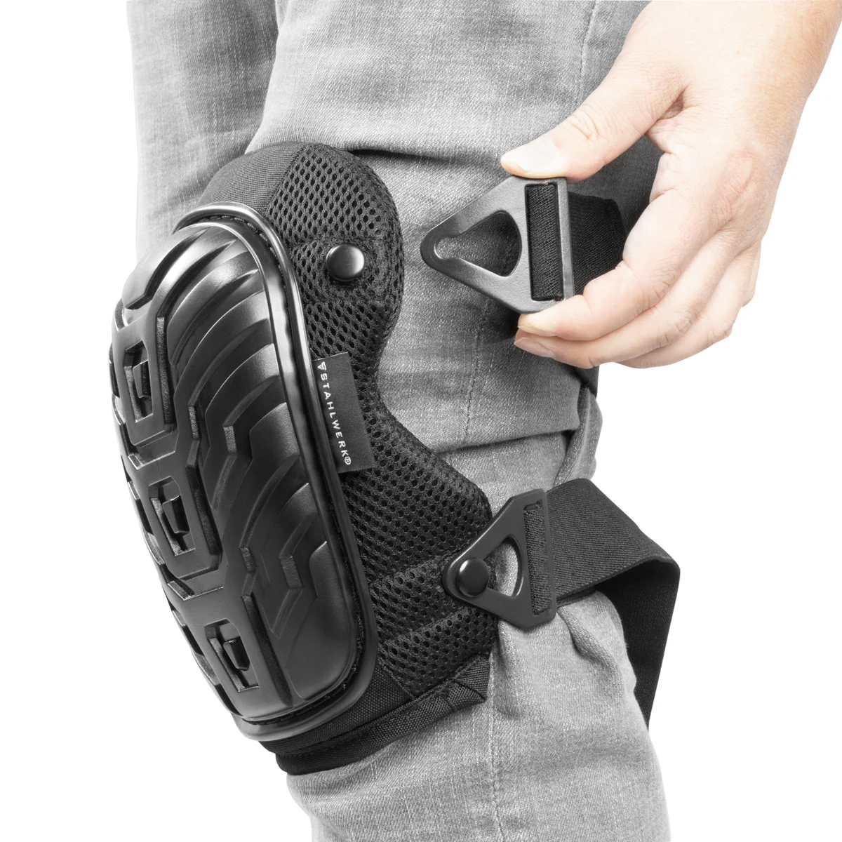STAHLWERK Profi Knieschoner / Knieschützer / Kniepolster formstabil, hochbelastbar und abriebfest mit hohem Tragekomfort - Image 4