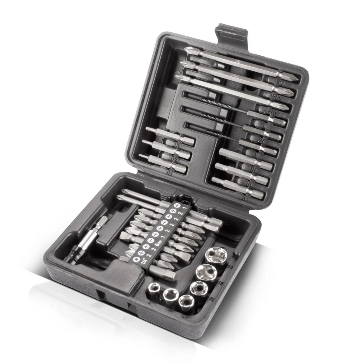 STAHLWERK 28-teiliges Schraubendreher-Bit-Set mit Sechskant-Schaft für Akkuschrauber, Bitsatz und Stecknusssatz aus Chrom-Vanadium inklusive Transportbox | Schraubenzieher Set | Steckschlüsselsatz - Image 3