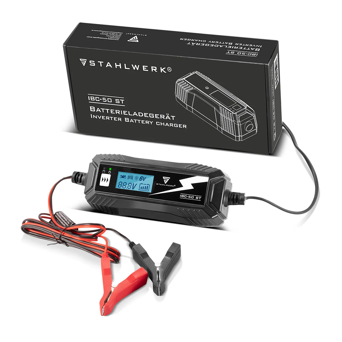 STAHLWERK Batterieladegerät IBC-50 ST mit Mikroprozessor und 4 Lademodi für 6V/12V AGM, VRLA, MF, SLA und GEL-Batterien | Intelligentes Ladegerät für Auto und Motorrad - Image 3