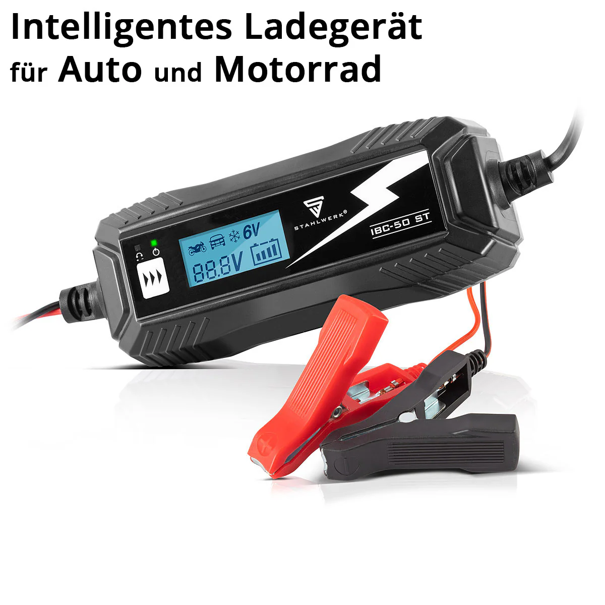 STAHLWERK Batterieladegerät IBC-50 ST mit Mikroprozessor und 4 Lademodi für 6V/12V AGM, VRLA, MF, SLA und GEL-Batterien | Intelligentes Ladegerät für Auto und Motorrad - Image 4