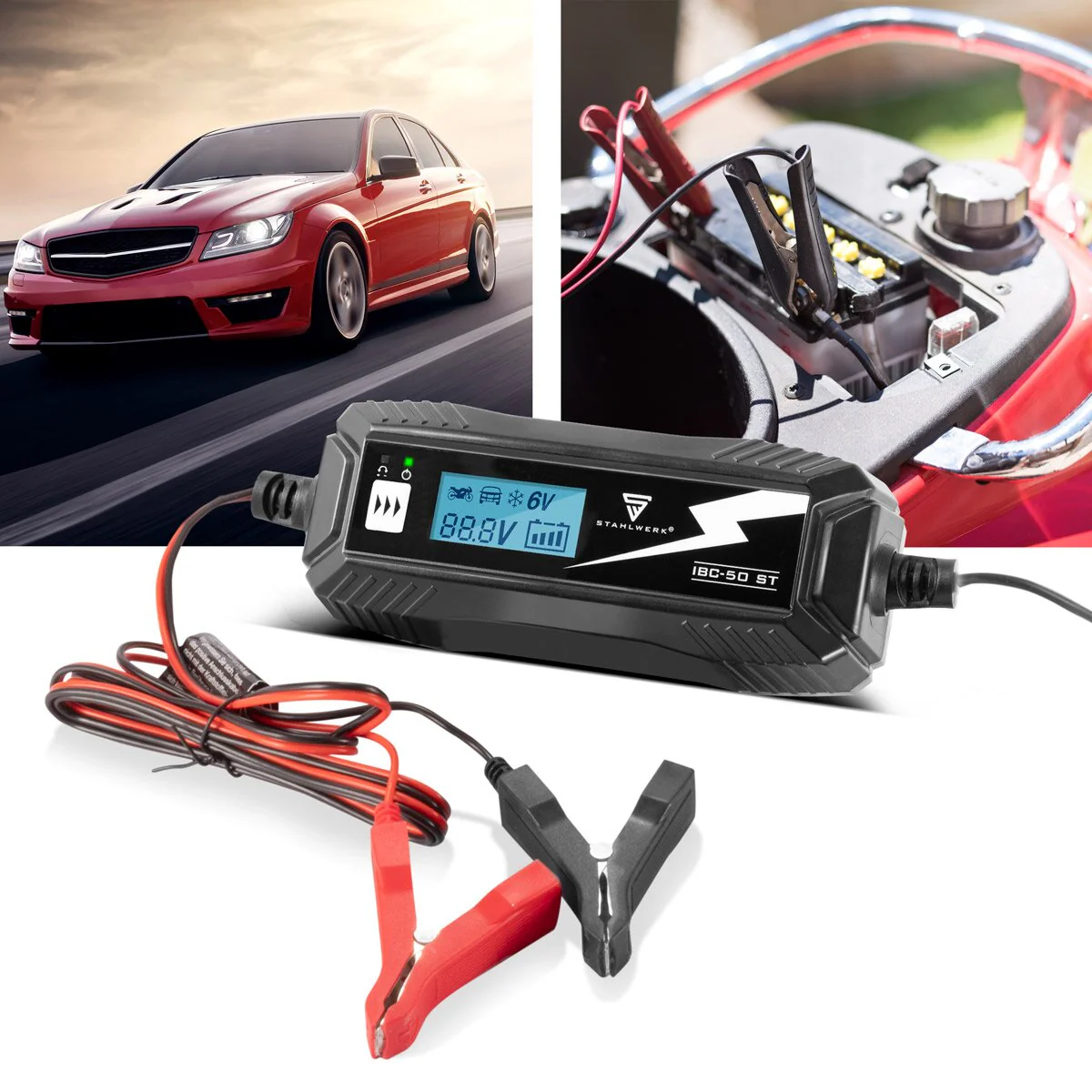 STAHLWERK Batterieladegerät IBC-50 ST mit Mikroprozessor und 4 Lademodi für 6V/12V AGM, VRLA, MF, SLA und GEL-Batterien | Intelligentes Ladegerät für Auto und Motorrad - Image 7