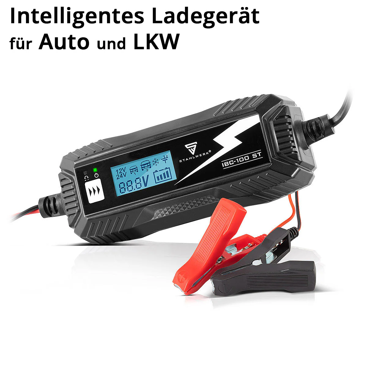 STAHLWERK Batterieladegerät IBC-100 ST mit Mikroprozessor und 10 Lademodi für 12V/24V AGM, VRLA, MF, SLA und GEL-Batterien | Intelligentes Ladegerät für Auto und Motorrad - Image 4