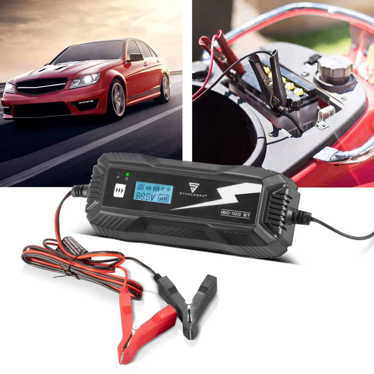 STAHLWERK Batterieladegerät IBC-100 ST mit Mikroprozessor und 10 Lademodi für 12V/24V AGM, VRLA, MF, SLA und GEL-Batterien | Intelligentes Ladegerät für Auto und Motorrad - Image 7