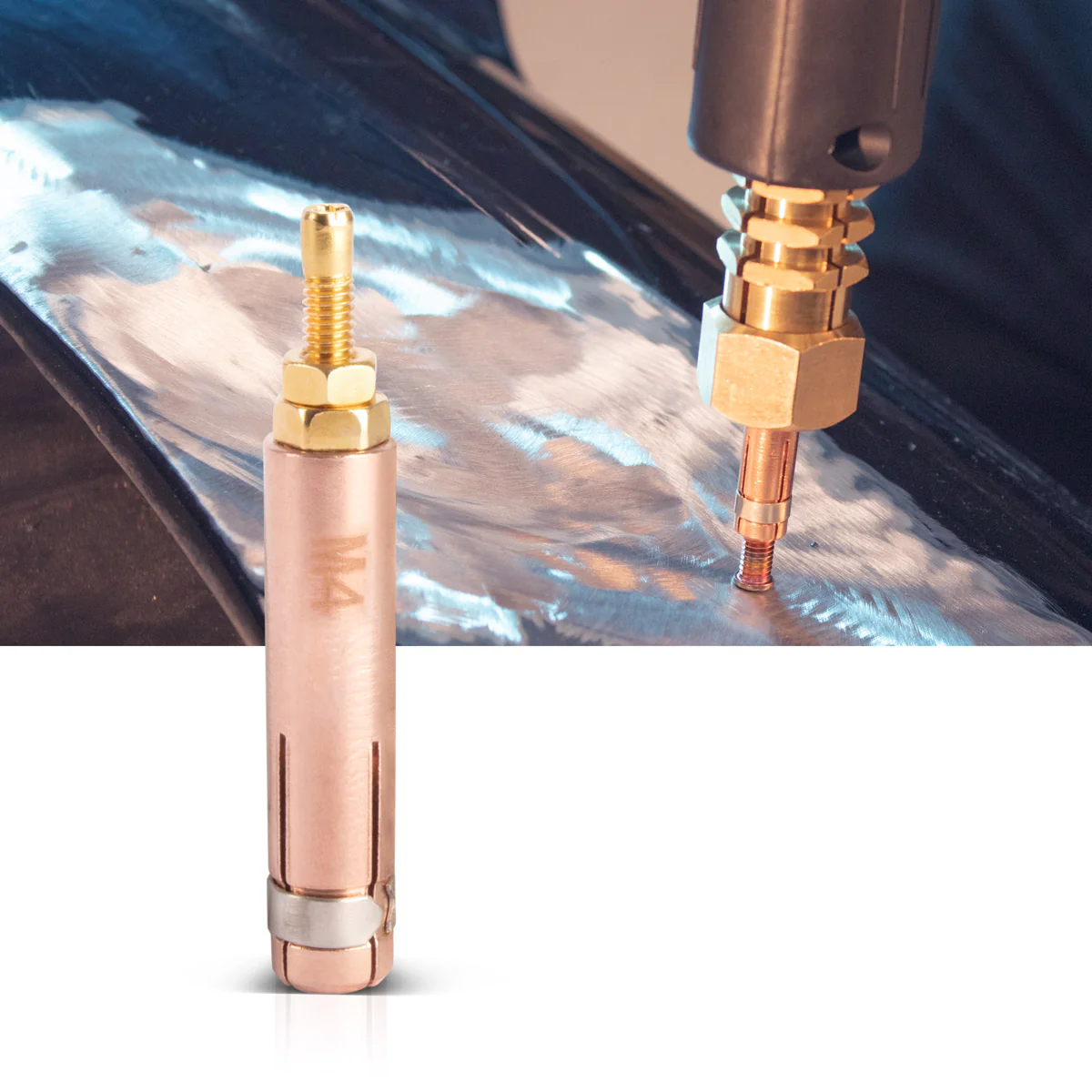 STAHLWERK Punktschweißelektrode mit M4 Gewinde für Anschweißbolzen, Smart Repair Zubehör für Ausbeulspotter / Dellenlifter / Punktschweißgerät / Ausbeulwerkzeug zur Reparatur von Kfz Karosserien - Image 5