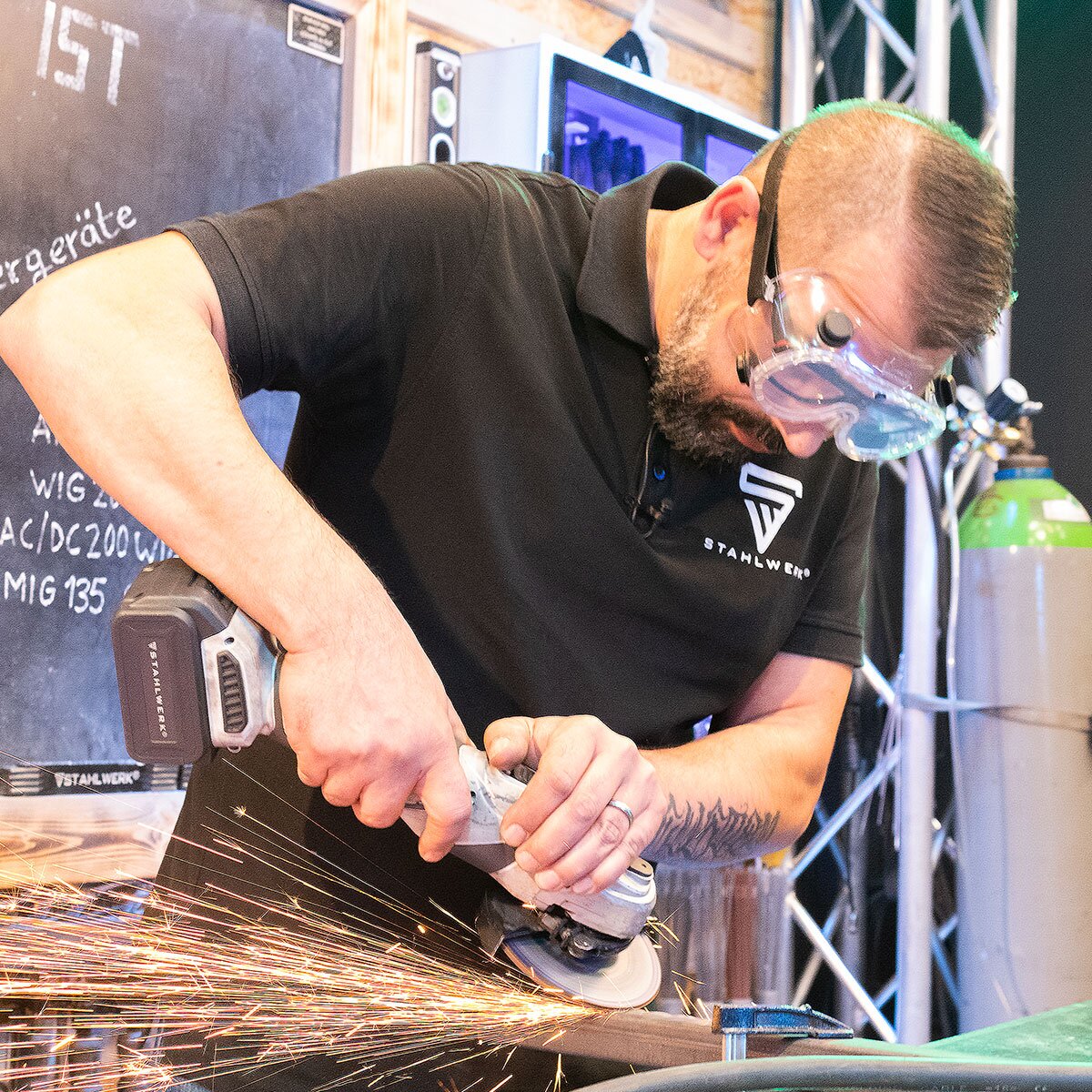 STAHLWERK Schutzbrillen Set / Korbbrille mit Halteband / Schweißerschutzbrille / Überbrille / Arbeitsschutzausrüstung - Image 6