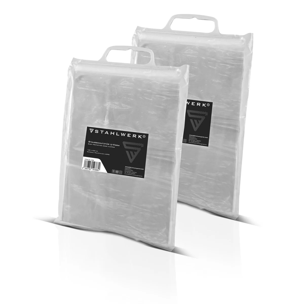 STAHLWERK Staubschutztür 2er Set U-Form Staubtür / Schmutzschleuse / Staubvorhang mit integriertem Reißverschluss - Image 3
