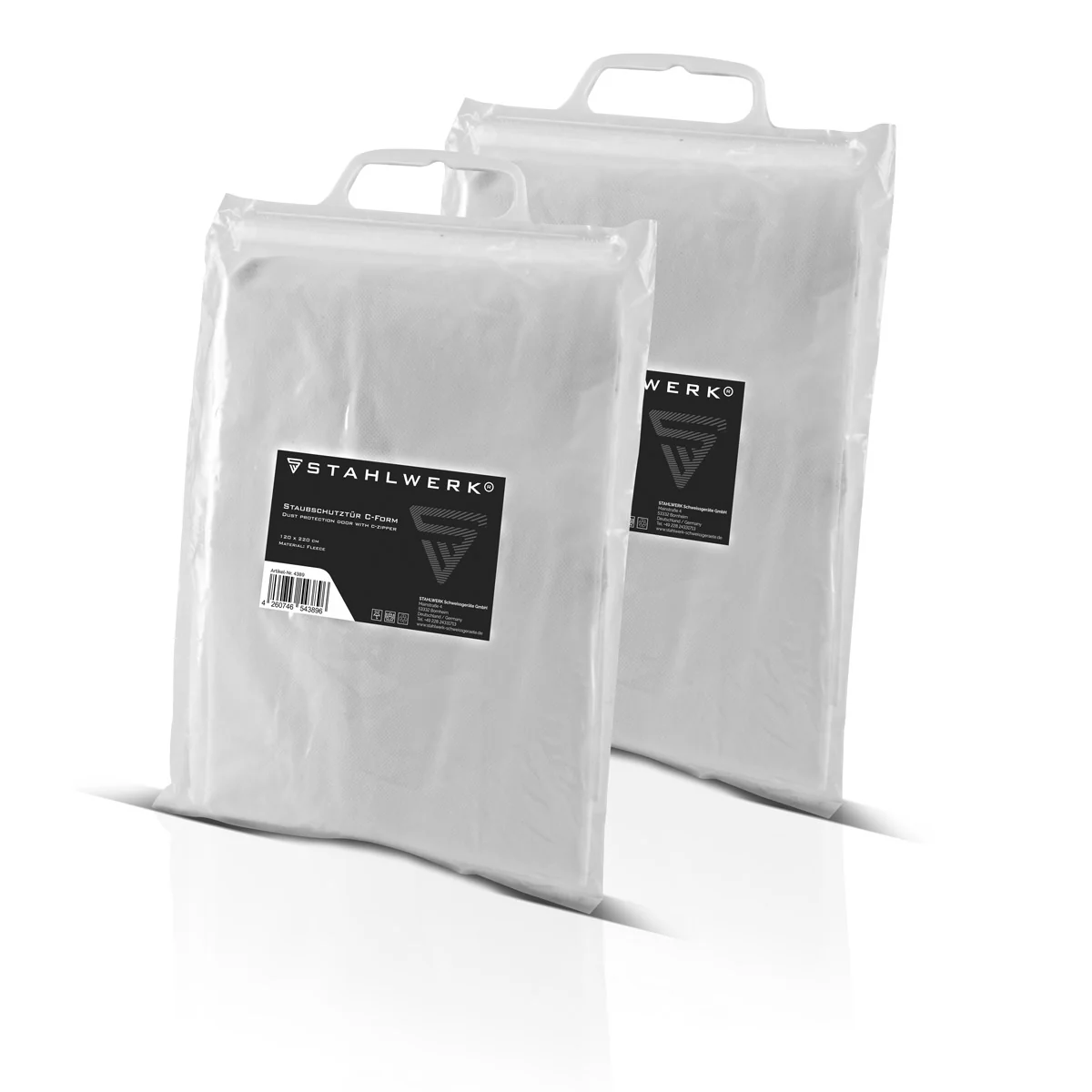 STAHLWERK Staubschutztür 2er Set C-Form Staubtür / Schmutzschleuse / Staubvorhang mit integriertem Reißverschluss - Image 3