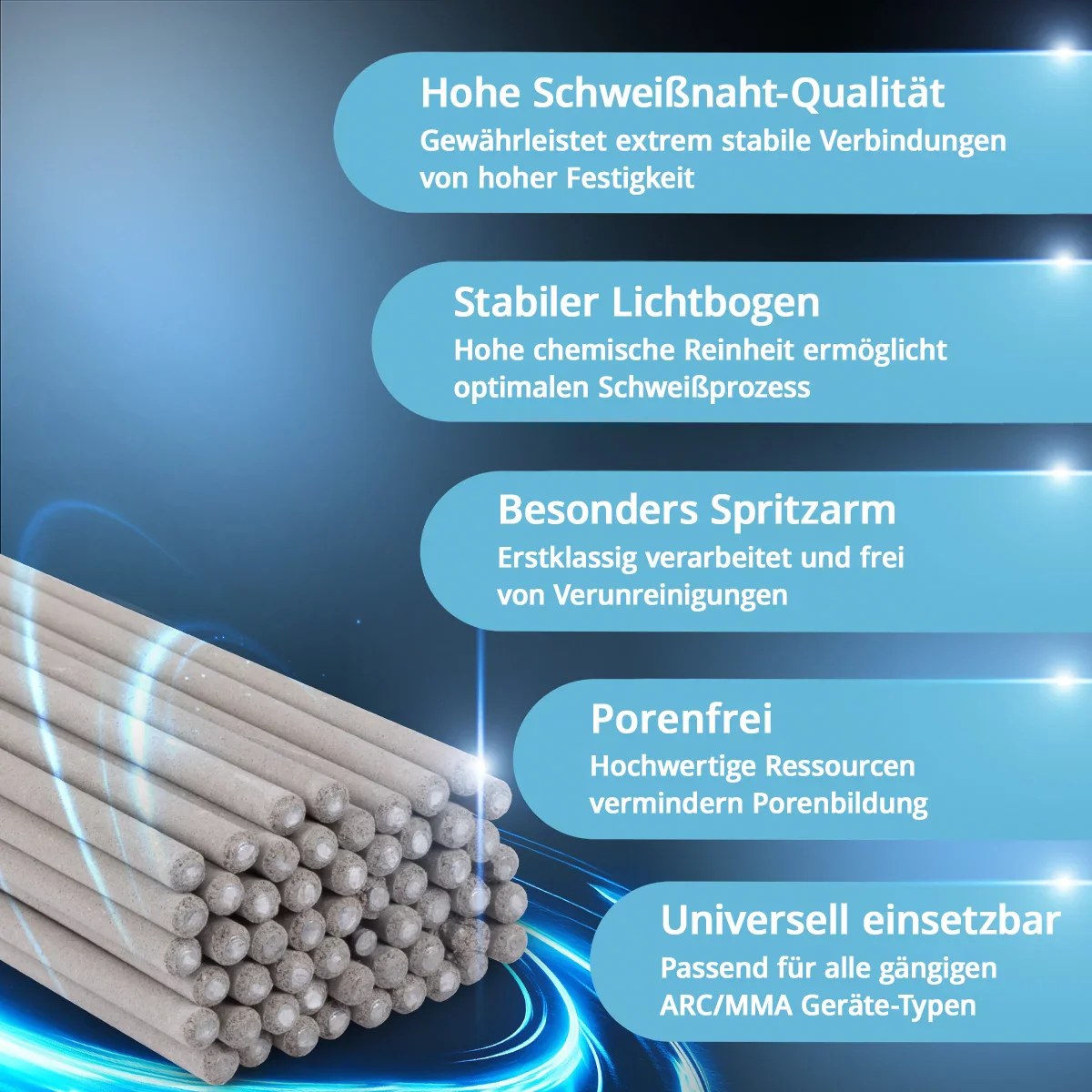 STAHLWERK Stabelektroden AWS E6013RR dick rutilumhüllt 2,5 x 350 mm Schweißstrom 50-90 A, hohe chemische Reinheit 2 kg MMA ARC - Image 4