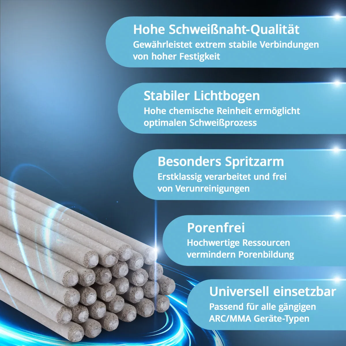 STAHLWERK Stabelektroden AWS E6013RR dick rutilumhüllt 3,2 x 350 mm, Schweißstrom 90-130 A, hohe chemische Reinheit, 2 kg MMA ARC - Image 4
