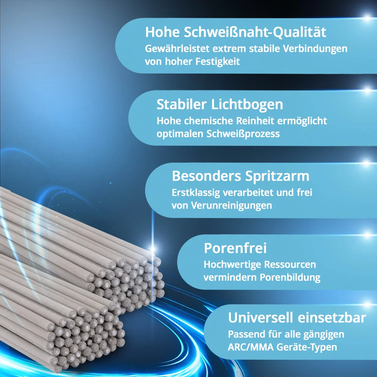 STAHLWERK 2x Stabelektroden AWS E6013RR dick rutilumhüllt 2,5 x 350 mm, Schweißstrom 50-90 A, hohe chemische Reinheit, 2 kg MMA ARC. - Image 4