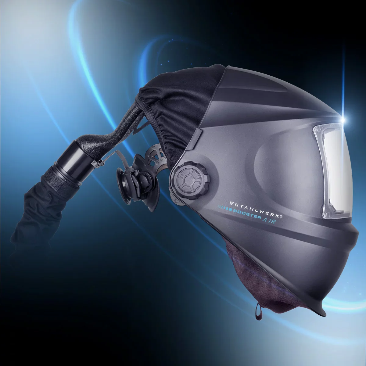 STAHLWERK 3-in-1 Automatik-Schweißhelm BOOSTER AIR | Schweißhelm mit Frischluftzufuhr | PAPR-System | True-Colour-Farbwiedergabe | Jobspeicher | Abdunkelung DIN 4 bis DIN 13 | Optische Klasse 1/1/1/2 - Image 11