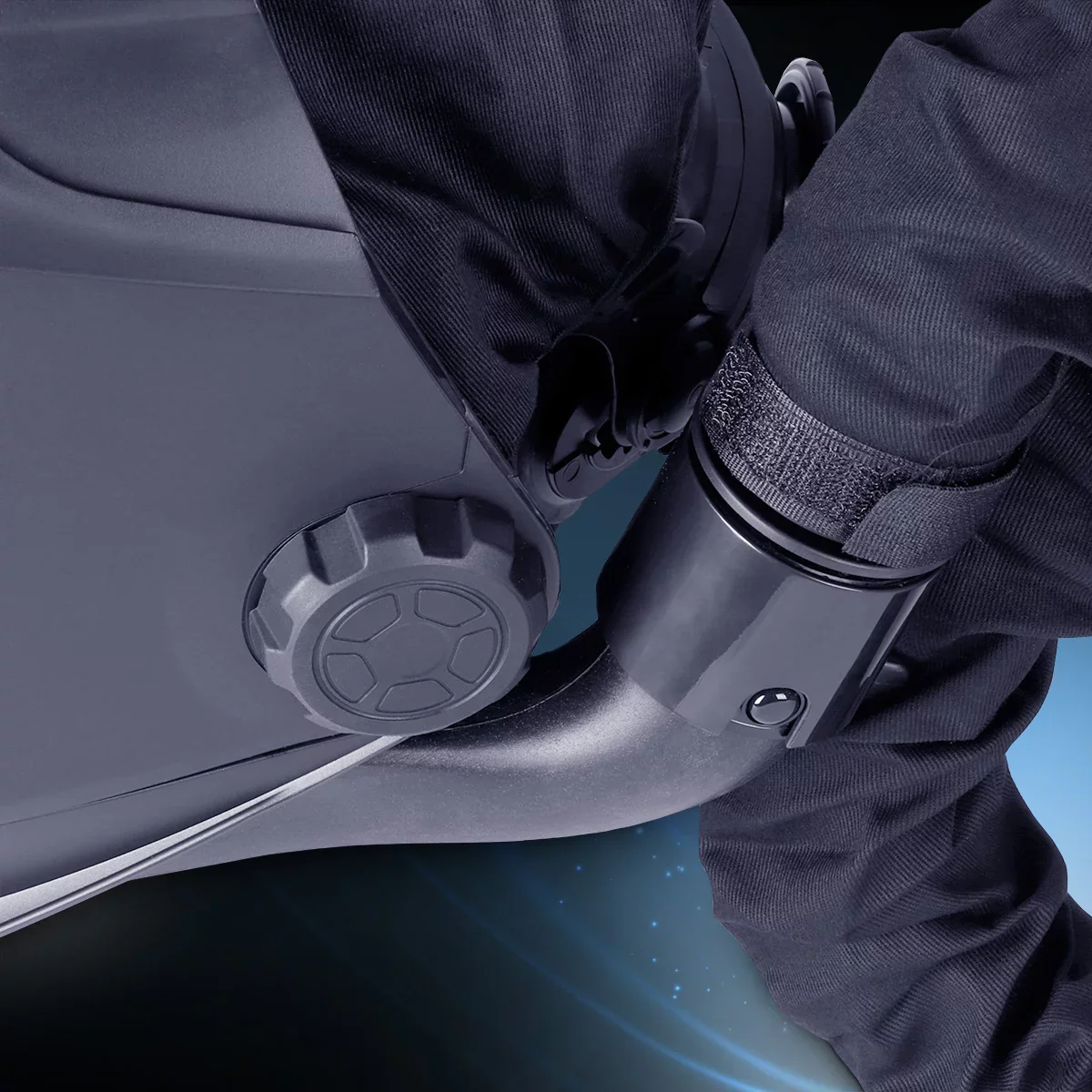 STAHLWERK 3-in-1 Automatik-Schweißhelm MASTER AIR | Schweißhelm mit Frischluftzufuhr | Bluetooth-Fernsteuerung | True-Colour-Farbwiedergabe | Abdunkelung DIN 4 bis DIN 14 | Optische Klasse 1/1/1/1 - Image 14