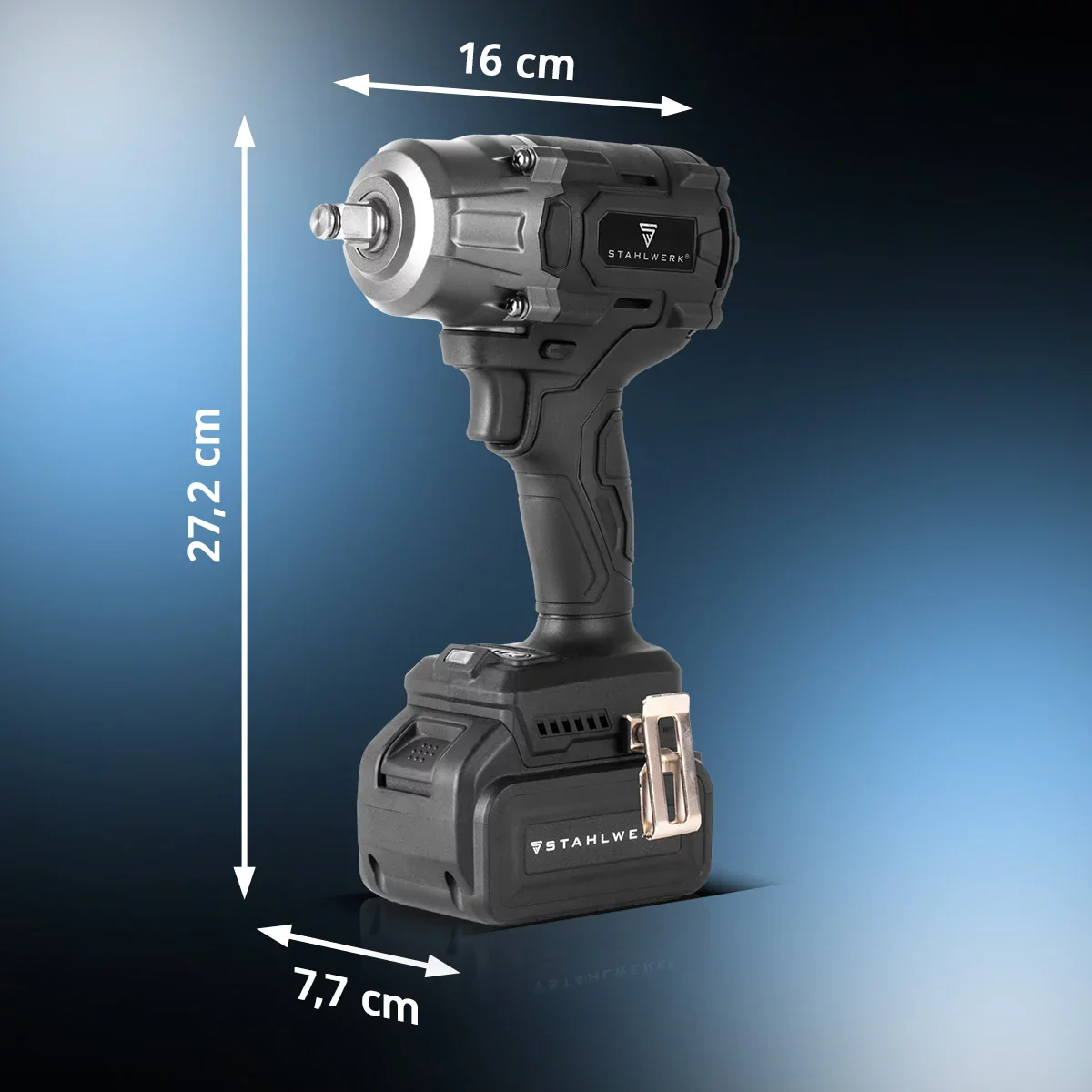 STAHLWERK Akku-Drehschlagschrauber ADS-880 ST | 20 Volt-System | Brushless-Technologie | Akku-Schlagschrauber mit 880 Nm | ½“ Zoll Aufnahme | Inklusive 4 Schonnüsse 17-22 mm | Akku und Ladegerät - Image 6