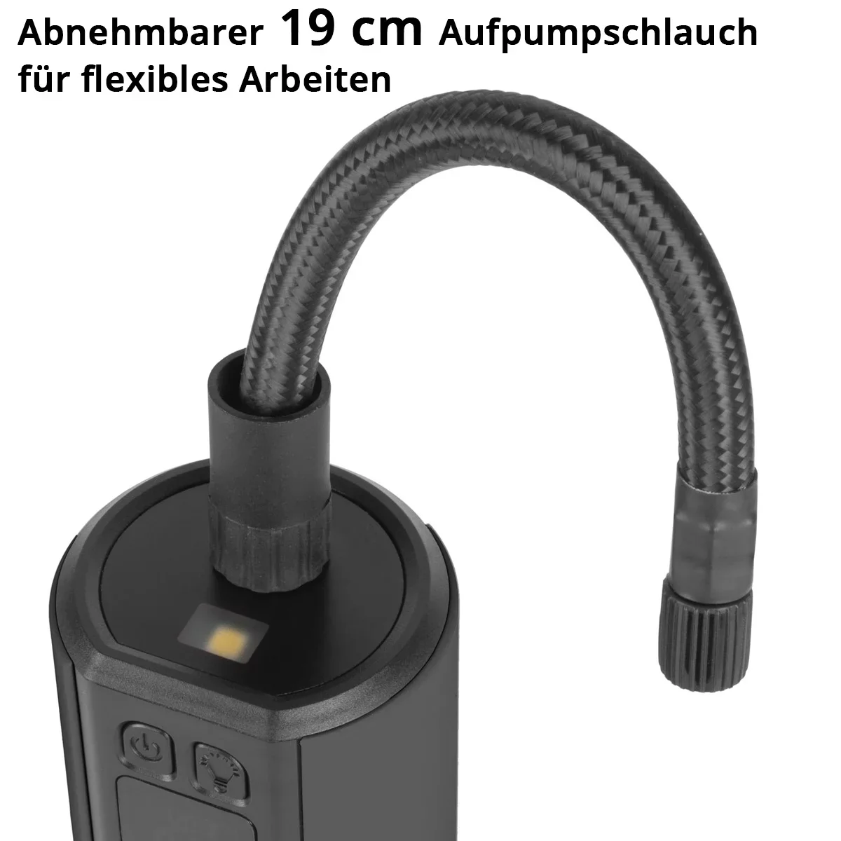 STAHLWERK Akku-Kompressor HF-800 ST | Reifenkompressor mit 4.000 mAh Lithium-Akku | 80 W Leistung, max. 4,2 bar | Digitaldisplay mit psi/bar/kg/cm² | Automatik-Abschaltung | LED-Arbeitslicht - Image 6