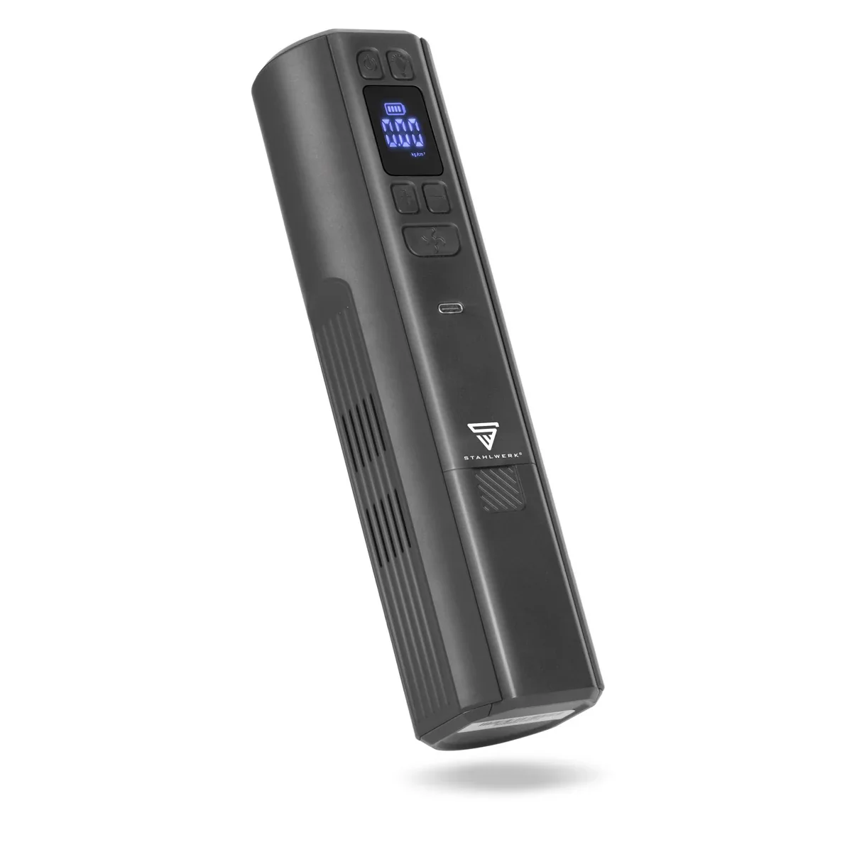 STAHLWERK Akku-Kompressor HF-800 ST | Reifenkompressor mit 4.000 mAh Lithium-Akku | 80 W Leistung, max. 4,2 bar | Digitaldisplay mit psi/bar/kg/cm² | Automatik-Abschaltung | LED-Arbeitslicht - Image 7