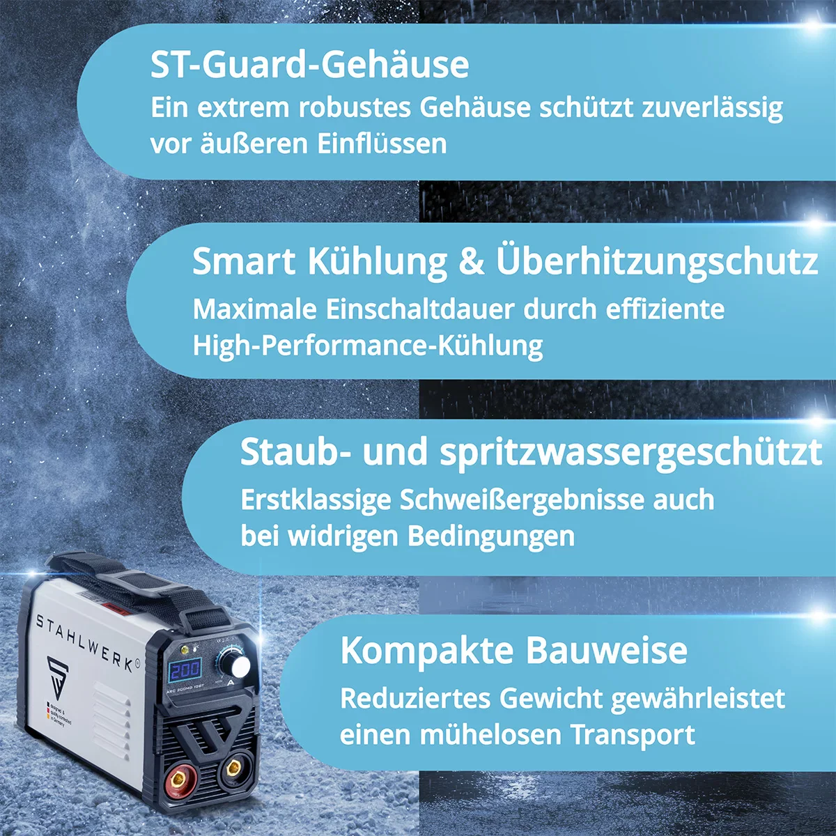 STAHLWERK ARC 200 MD Schweißgerät Vollausstattung - DC MMA | E-Hand| Lift-TIG Inverter mit 200 Ampere, IGBT Technologie und Single-Board, 7 Jahre Hersteller-Garantie - Image 7