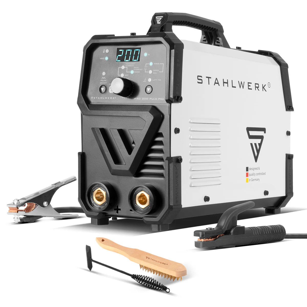 STAHLWERK ARC 200 Puls Pro Elektroden-Schweißgerät, kompakter MMA | E-Hand | Lift-TIG Inverter mit 200 Ampere, IGBT Technologie und Puls-Funktion - Image 3