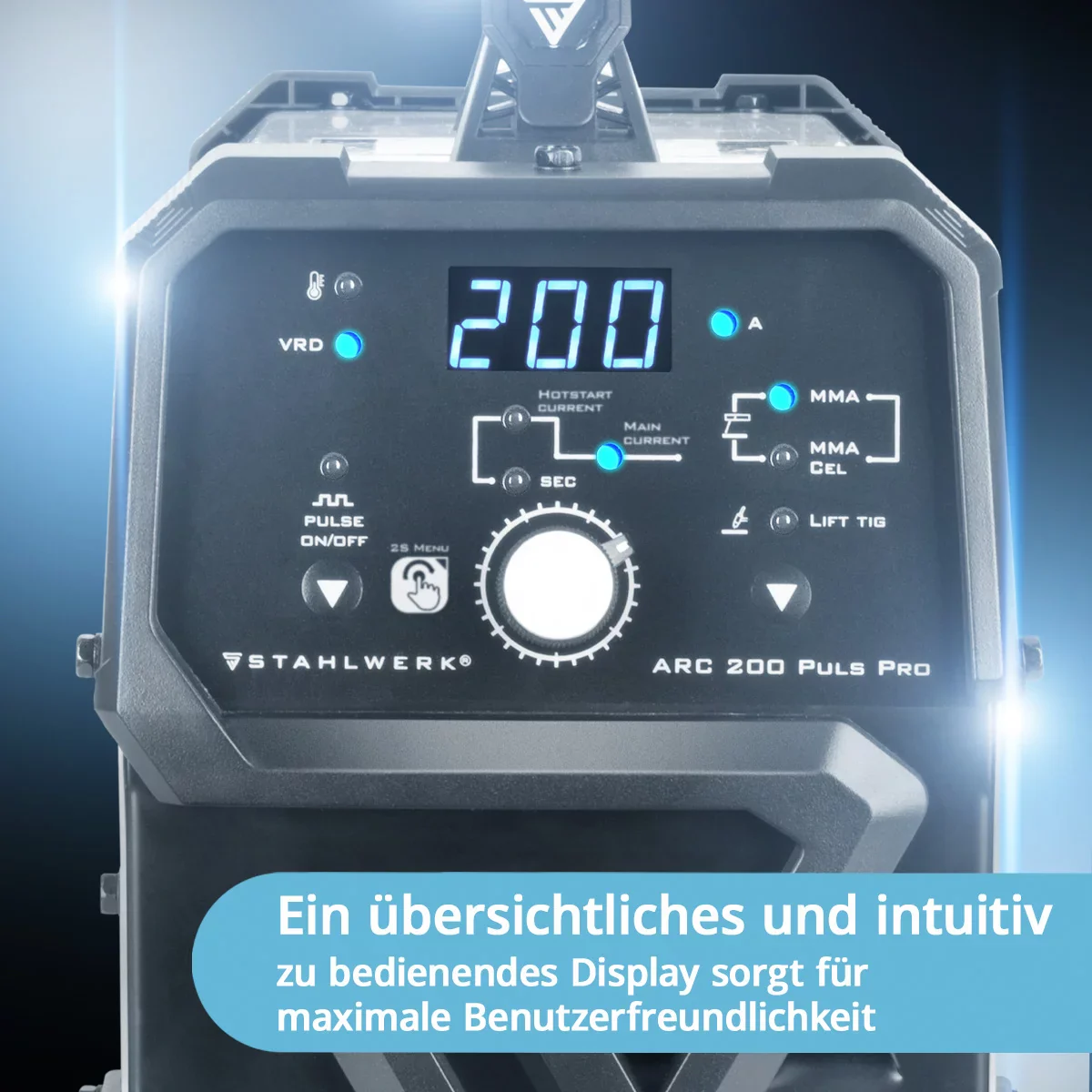 STAHLWERK ARC 200 Puls Pro Elektroden-Schweißgerät, kompakter MMA | E-Hand | Lift-TIG Inverter mit 200 Ampere, IGBT Technologie und Puls-Funktion - Image 7