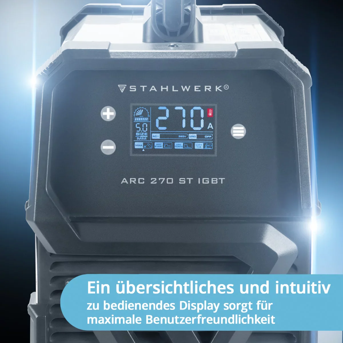 STAHLWERK ARC 270 ST Schweißgerät DC MMA | E-Hand Inverter Schweißmaschine mit 270 Ampere, Digital Display und IGBT Technologie - Image 6