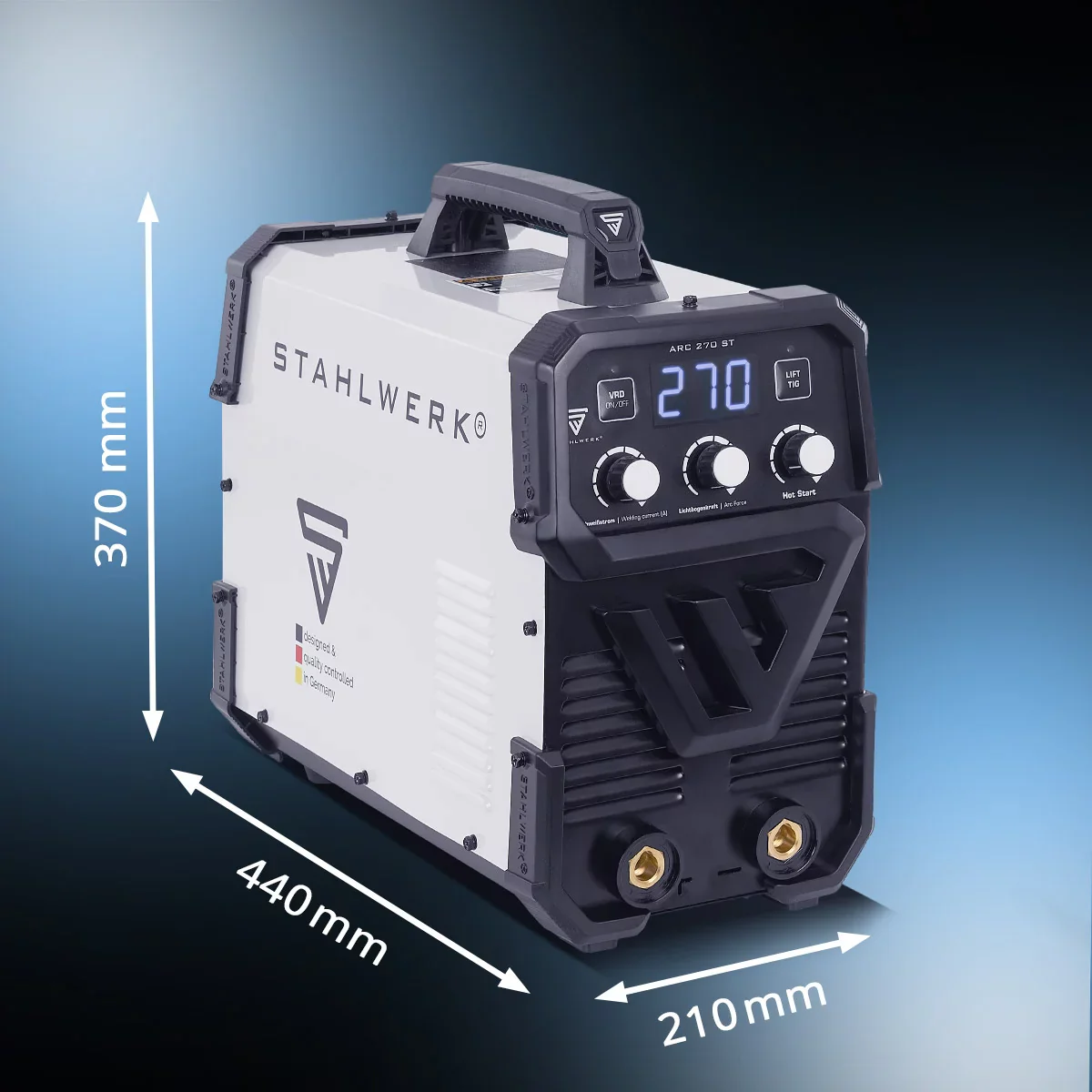 STAHLWERK Schweißgerät ARC-270 ST | E-Hand-Schweißgerät 270 A | MMA- Elektrodenschweißen | Lift-TIG Inverter 400 V | Integrierter Überhitzungsschutz | Smart-Kühlung | Intelligente Temperatursteuerung - Image 9