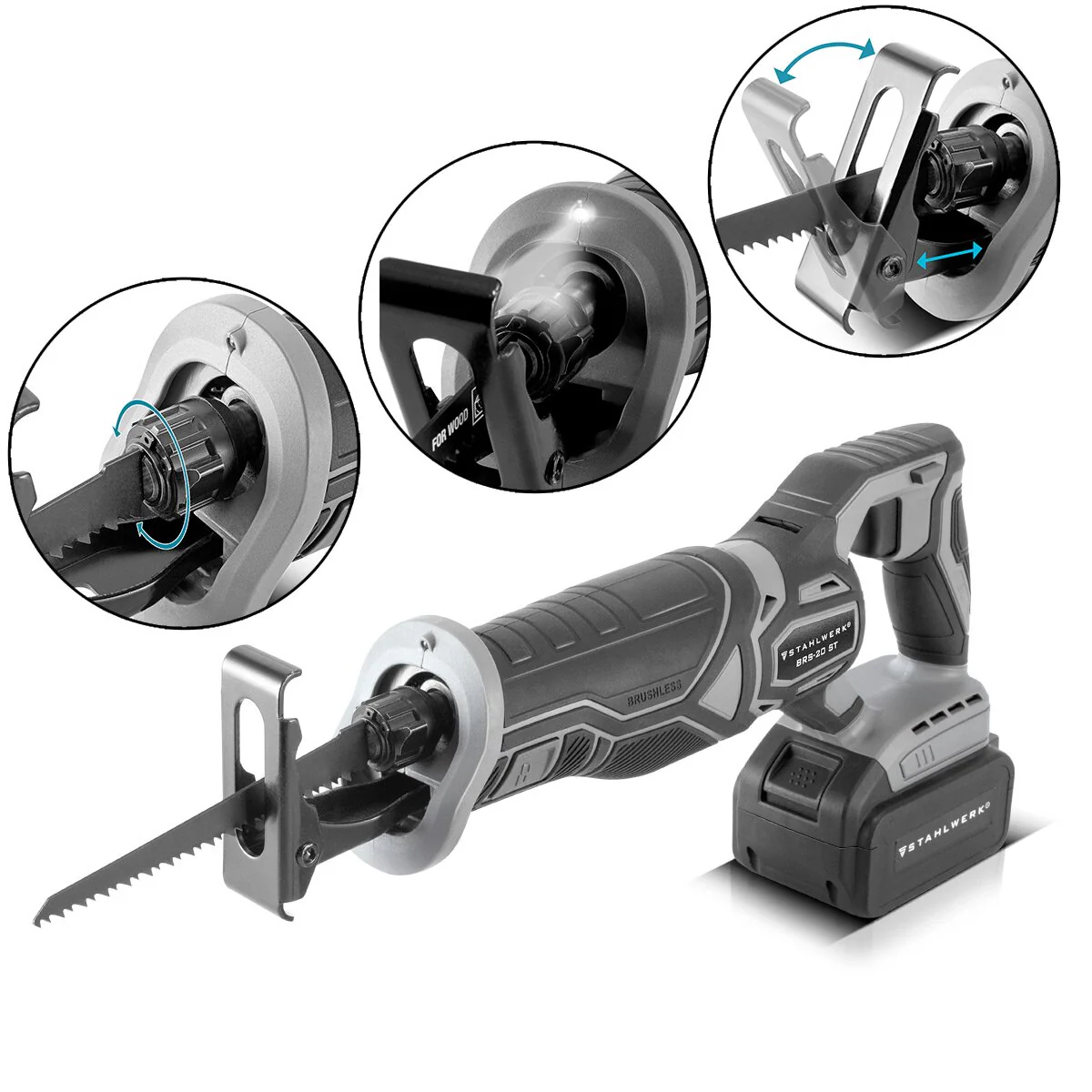 STAHLWERK Brushless Akku Set | Handkreissäge AKS-20 ST | Oszillierendes Multifunktionswerkzeug OMTB-20 ST | Säbelsäge BRS-20 ST | Bohrschrauber ABS-18 ST - Image 9