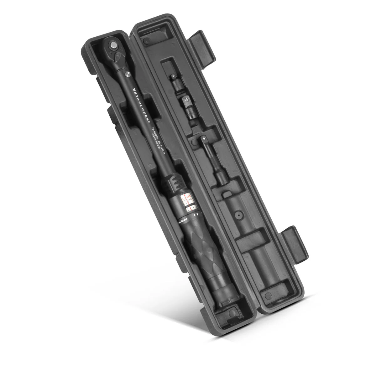 STAHLWERK Drehmomentschlüssel TWS-110 ST 20-110 Nm 3/8“ Umschaltknarre | Ratschenschlüssel | Ratsche | Knarre mit Mikrometerskala inklusive Verlängerungsstange, 1/2“ und 1/4“ Adapter - Image 3