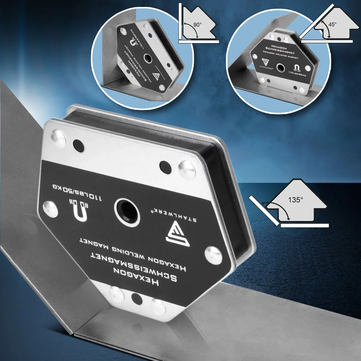 STAHLWERK Hexagon Schweißmagnet 2er Set | Leistungsstarker Magnet für vielseitige Anwendungen mit 50 kg Haftkraft - Image 7