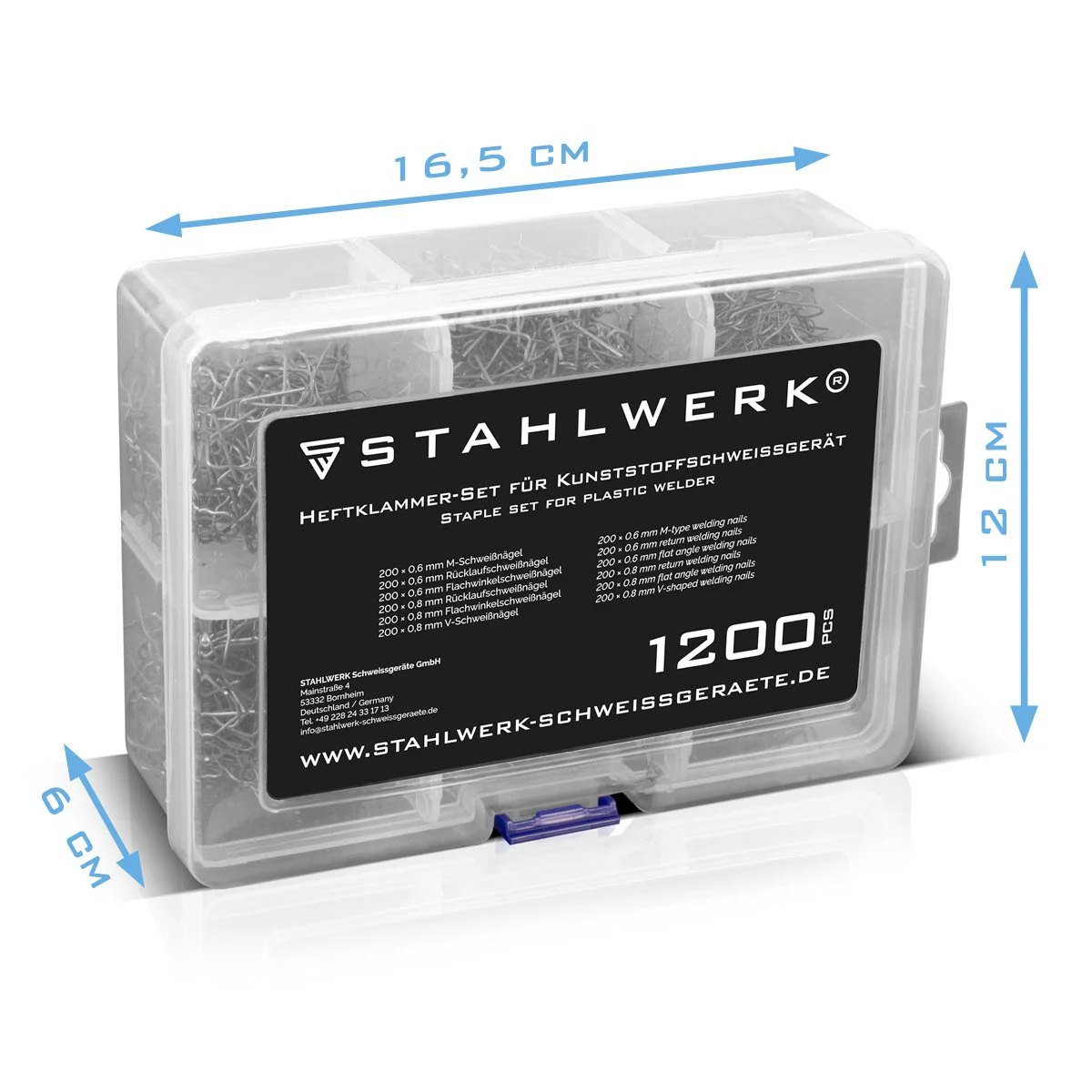 STAHLWERK Klammer Set für Kunststoff-Schweißgeräte 1.200 Heftklammern | Schweißnägel | Schweißklammern für Heißhefter zum Reparieren von für Stoßstangen und Plastik-Bauteilen - Image 6