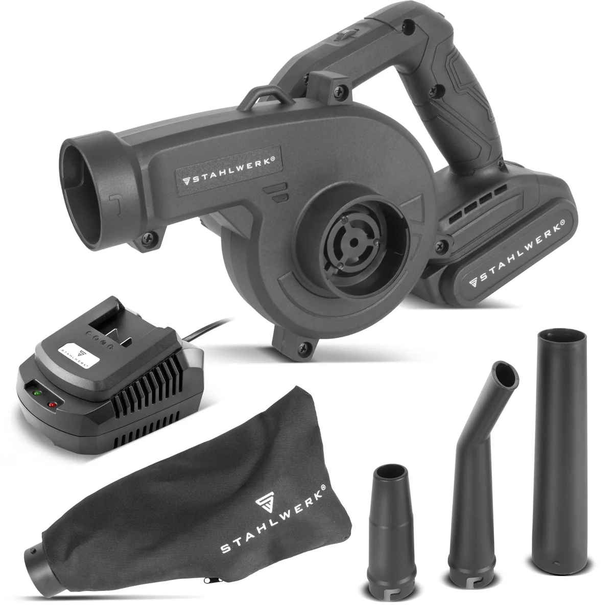 STAHLWERK Mini-Akku-Gebläse MAG-20 ST | 20 Volt Akku-Laubbläser mit 2Ah | Tragbares Universalgebläse für Garten- und Straßenreinigung | Brushless-Laubsauger| Kompaktbläser 98 m/s | 0 - 18.000 U/min - Image 3