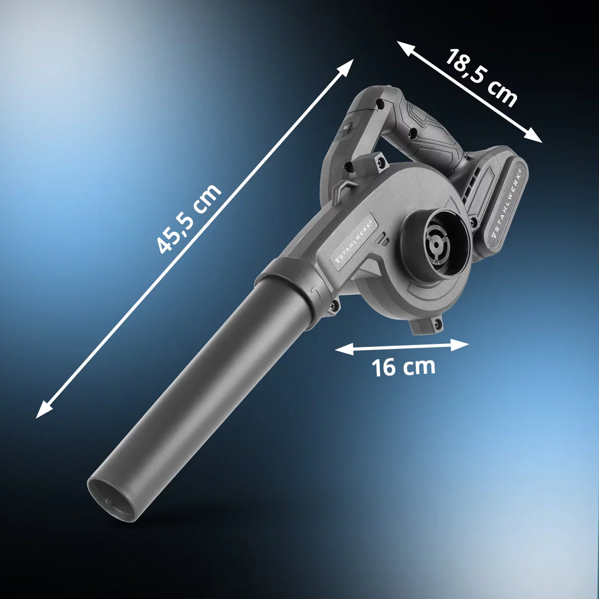 STAHLWERK Mini-Akku-Gebläse MAG-20 ST | 20 Volt Akku-Laubbläser mit 2Ah | Tragbares Universalgebläse für Garten- und Straßenreinigung | Brushless-Laubsauger| Kompaktbläser 98 m/s | 0 - 18.000 U/min - Image 7