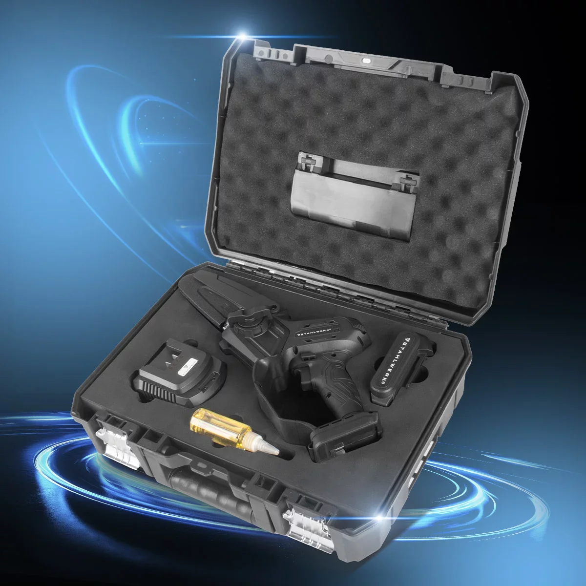 STAHLWERK Mini-Akku-Kettensäge MAK-20 ST mit 2000 mAh Akku | Leistungsstarke Handkettensäge zum Schneiden von Holz aller Art | Elektrische Motorsäge mit Brushless-Technologie | Kompakte Akku-Säge - Image 7