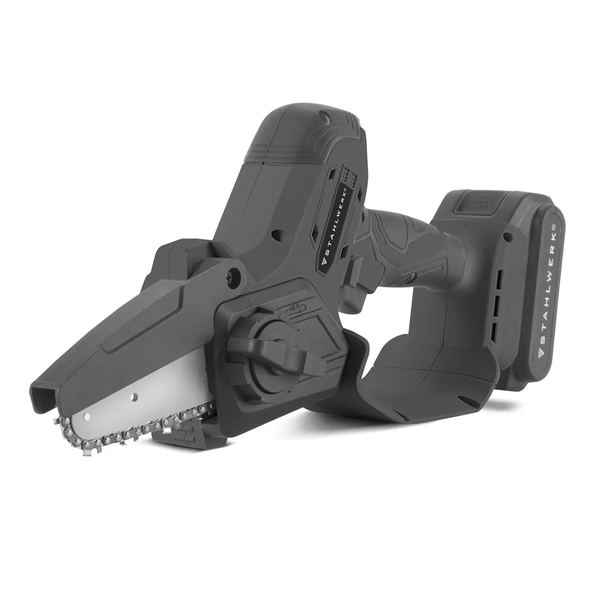 STAHLWERK Mini-Akku-Kettensäge MAK-20 ST mit 2000 mAh Akku | Leistungsstarke Handkettensäge zum Schneiden von Holz aller Art | Elektrische Motorsäge mit Brushless-Technologie | Kompakte Akku-Säge - Image 9