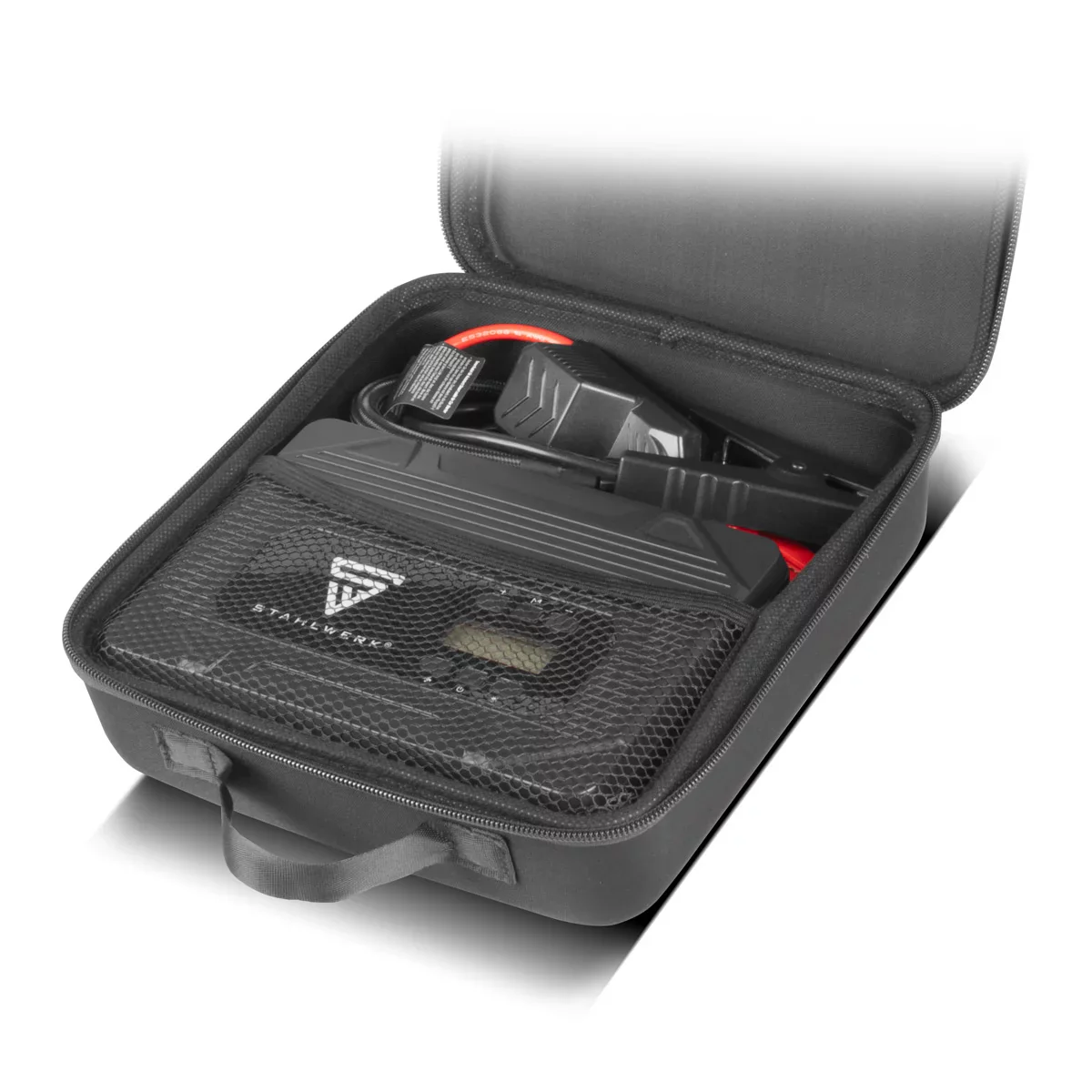 STAHLWERK PB-1400 ST | Powerbank Starthilfe 400 A, 14.000 mAh | Für Benzin- und Dieselmotoren | Mobiler Kompressor mit 3,5 bar Arbeitsdruck und LED-Leuchte | USB-Ladegerät und Starthilfe in einem - Image 9