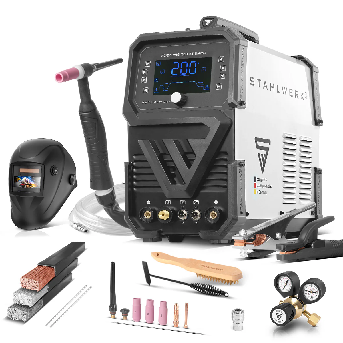 STAHLWERK Schweißgerät AC/DC WIG 200 ST Digital 2026 Vollausstattung | Kombi-Schweißgerät | Kombi-Schweißanlage | Alu-geeigneter WIG MMA Inverter mit 200 A und integrierter Clean-Funktion - Image 3
