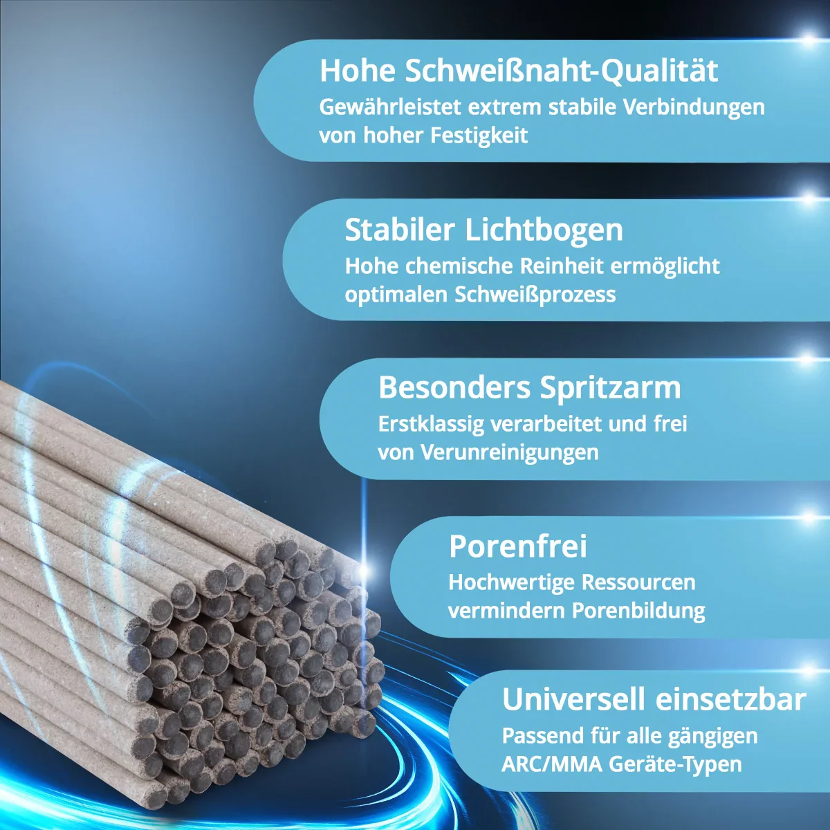 STAHLWERK Stabelektroden AWS E6013RR dick rutilumhüllt 2 mm x 300 mm Schweißstrom 50-70 A, hohe chemische Reinheit 2 kg MMA ARC - Image 4