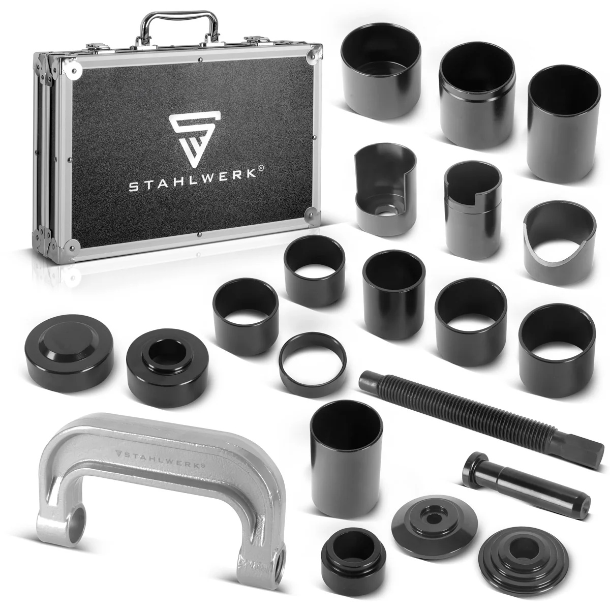 STAHLWERK Traggelenk-Abzieher | Kugelgelenk-Abzieher | Traggelenk-Presse | Kugelgelenk-Presse | Traggelenk-Ausdrücker | Kugelgelenk-Ausdrücker | 21-teiliger Werkzeug-Montagesatz - Image 3