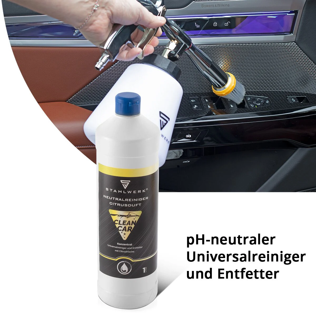 STAHLWERK Universalreiniger-Konzentrat mit Citrus-Duft 1 Liter Flasche kraftvoller Reiniger | Reinigungsmittel | Schaumreiniger | Allzweckreiniger | Reinigungs-Konzentrat | Neutralreiniger für Reinigungspistolen - Image 6